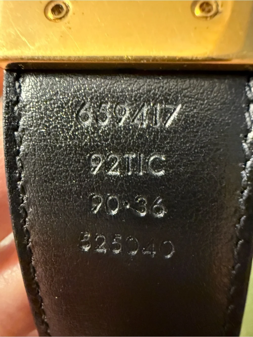 Gucci Black Leather Belt with Gold Double G Buckle and GG Reversible